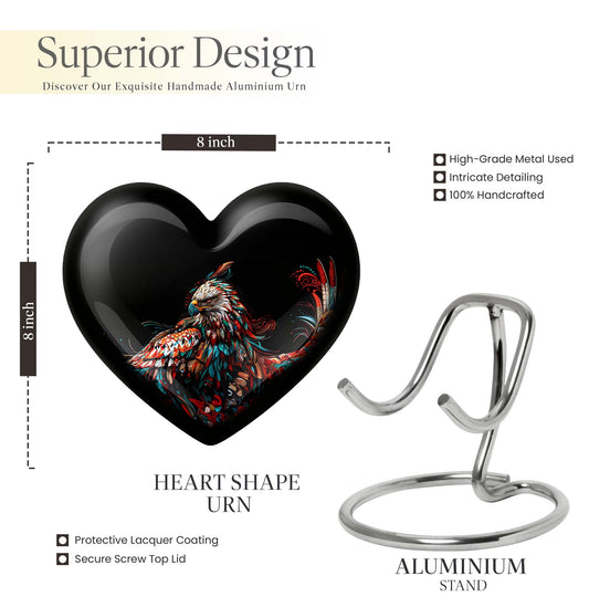 heart-shaped eagle memorial urn