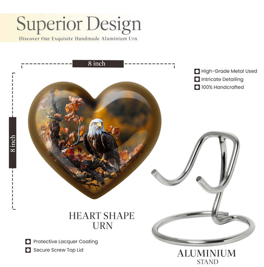 EAGLE Heart Urn for burial ashes