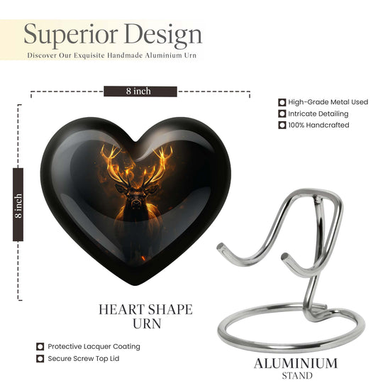 heart-shaped deer urn