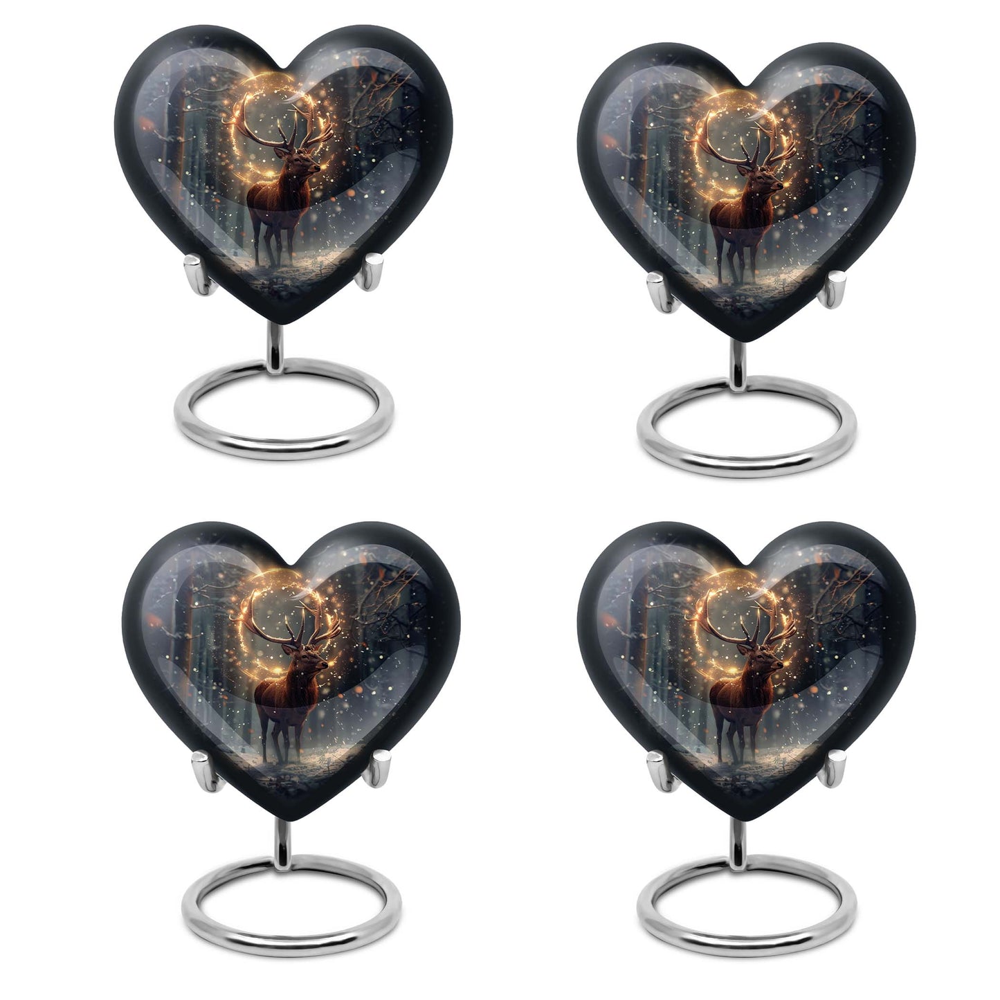 deer urn for memorials, heart design large urn