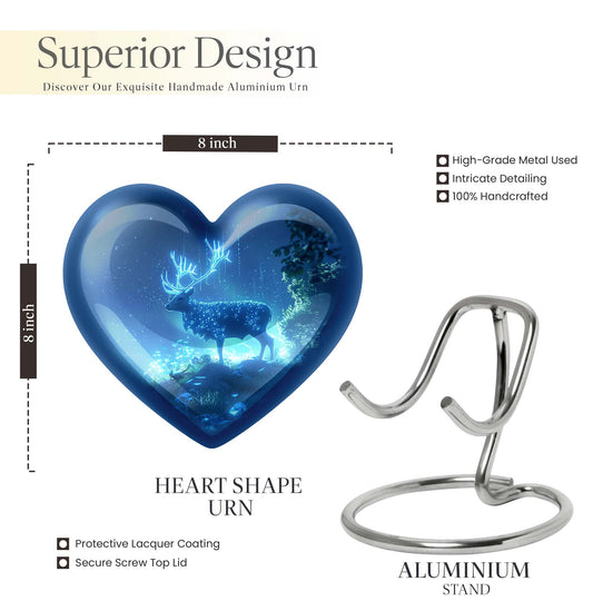 Deer Urn Heart design memorial urn
