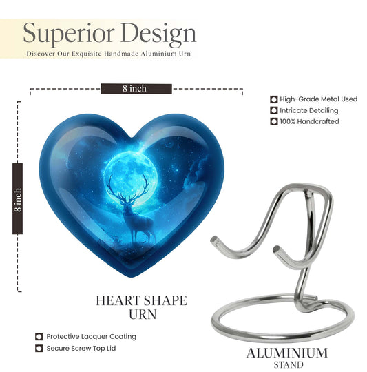 heart-shaped deer urn