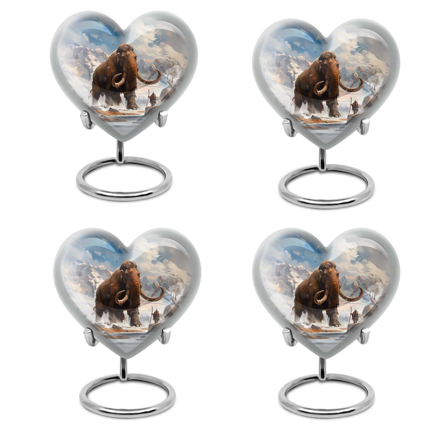 Heart-shaped mammoth Urn, floral design,