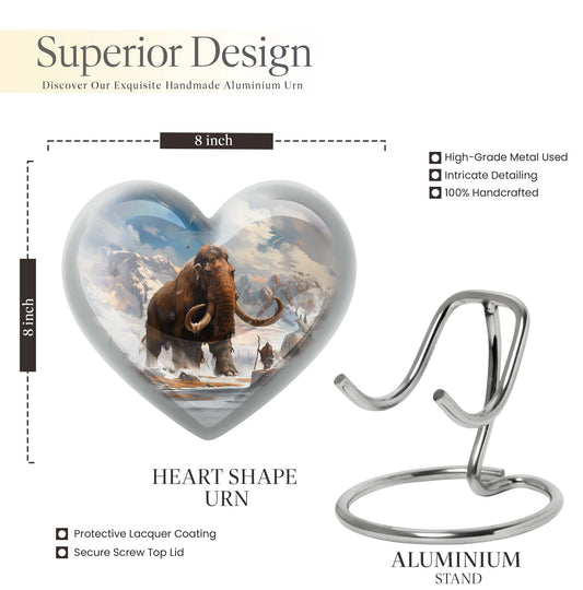 Heart-shaped mammoth Urn, floral design,