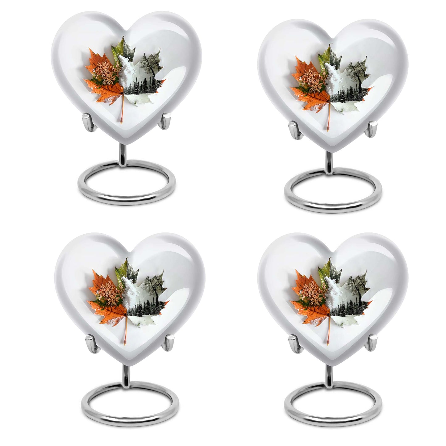 heart-shaped mapple leaf urn for cremation