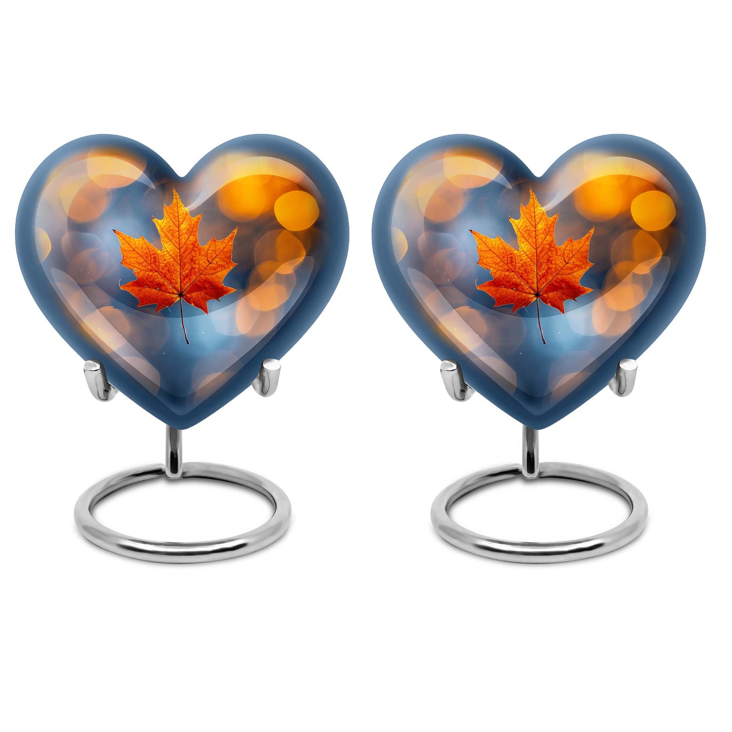 heart-shaped mapple leaf cremation urn