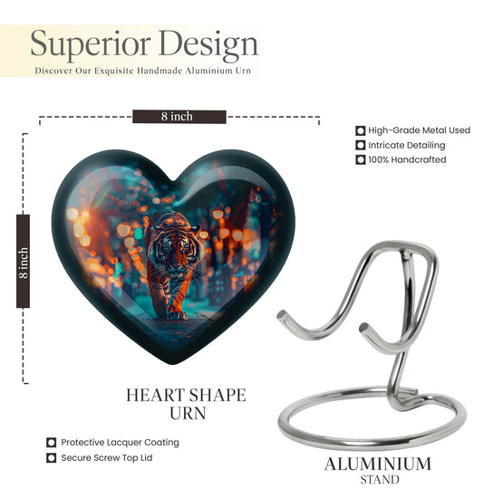 Tiger Heart Urn for cremation ashes,
