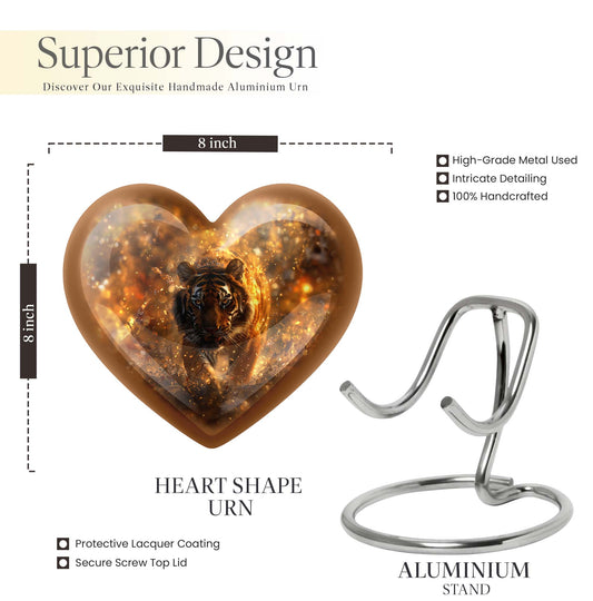 10-inch heart-shaped tiger urn floral design