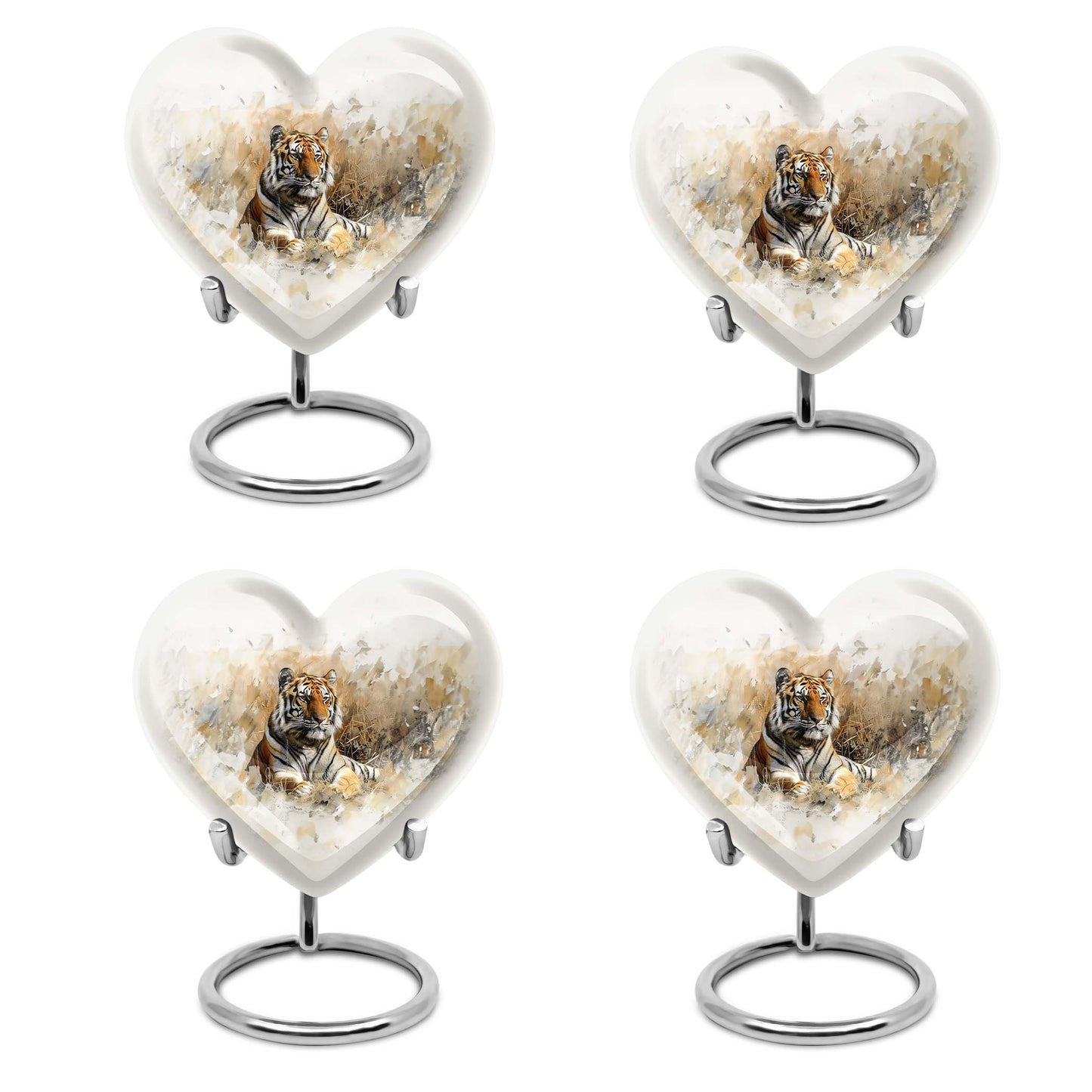 heart-shaped tiger urn