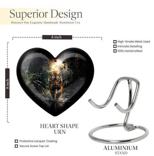 tiger urn heart design urn
