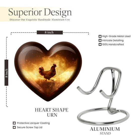 Heart-shaped Chicken Urn