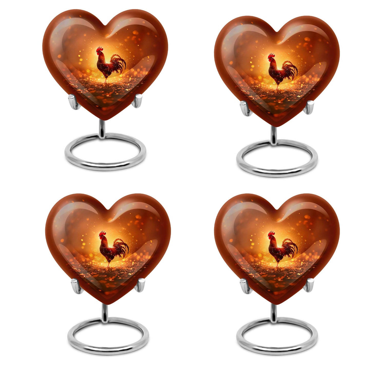 10-inch heart shaped chicken urn, memorial urn