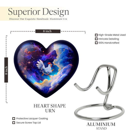 heart-shaped chicken urn
