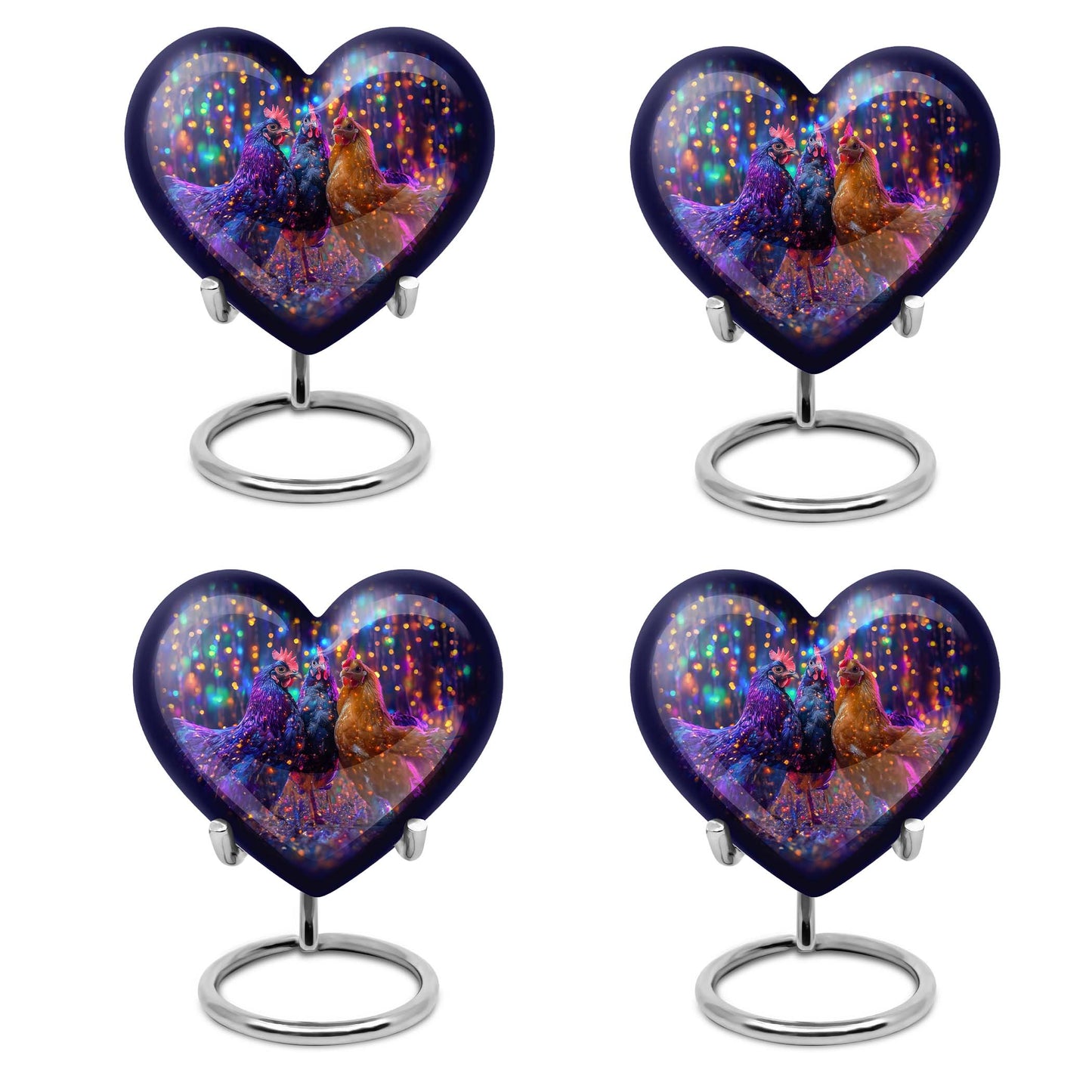 heart-shaped chicken urn
