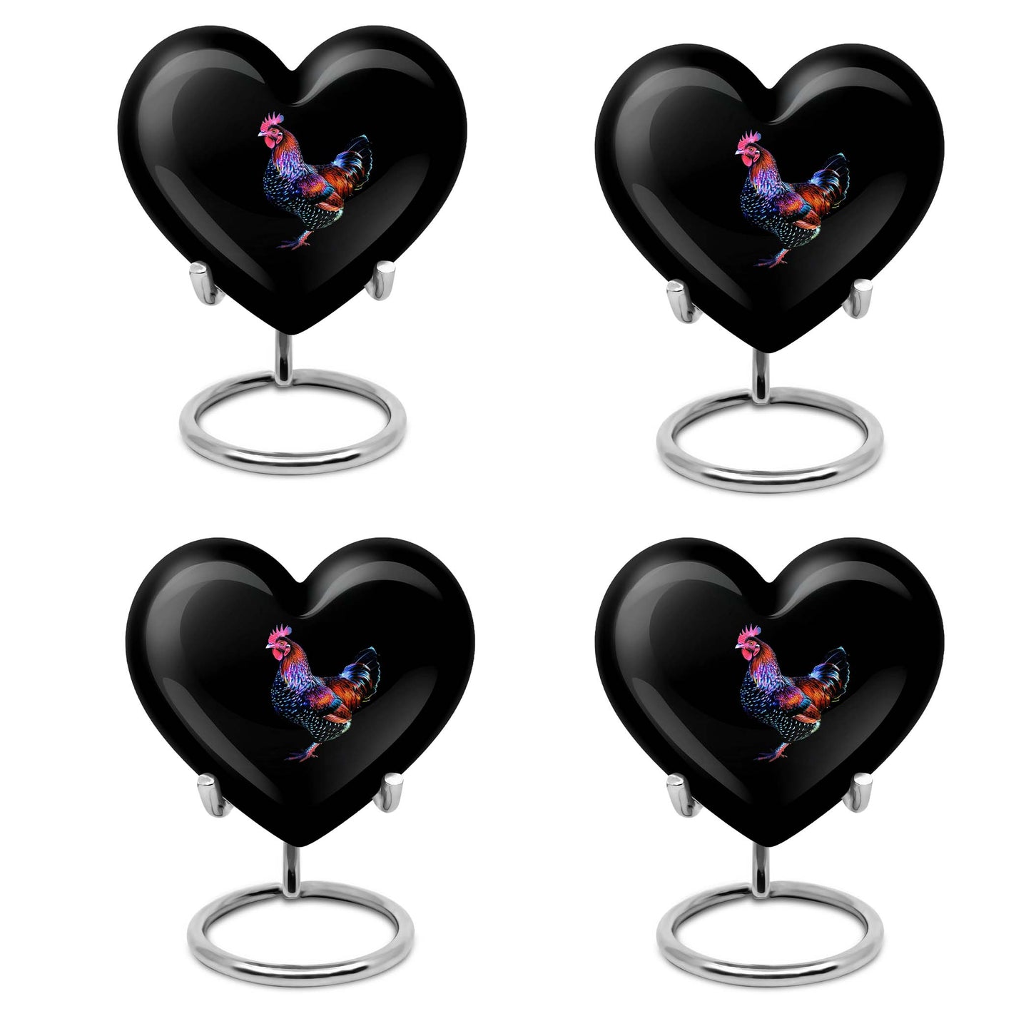 Heart-shaped 10-inch memorial medium chicken urn