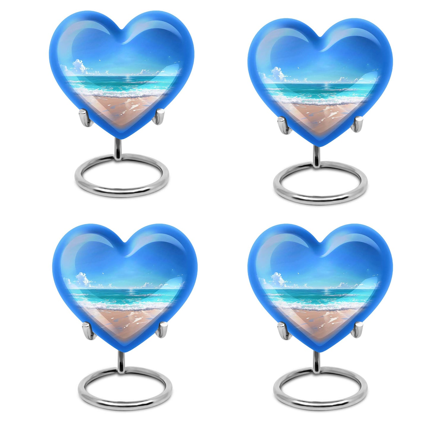 heart-shaped beach urn