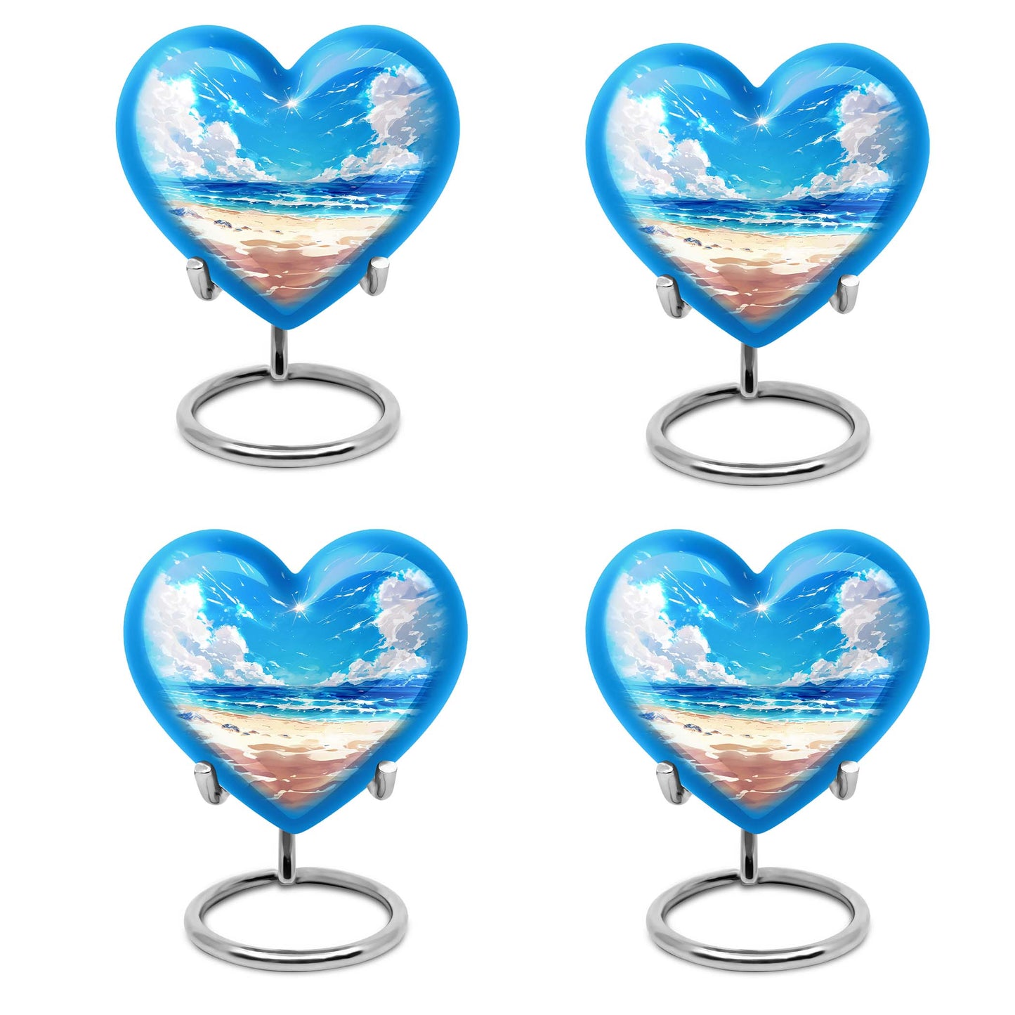 10-inch heart-shaped Beach Urn for cremation, crafted