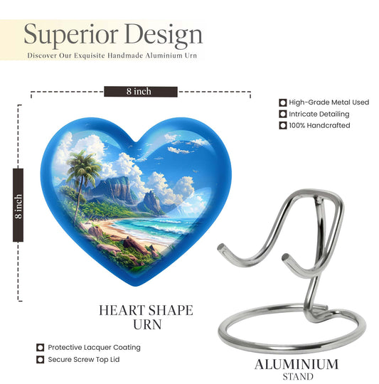 urn for memorial burial, heart design