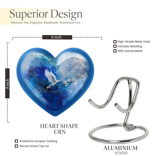 heart-shaped dove urn