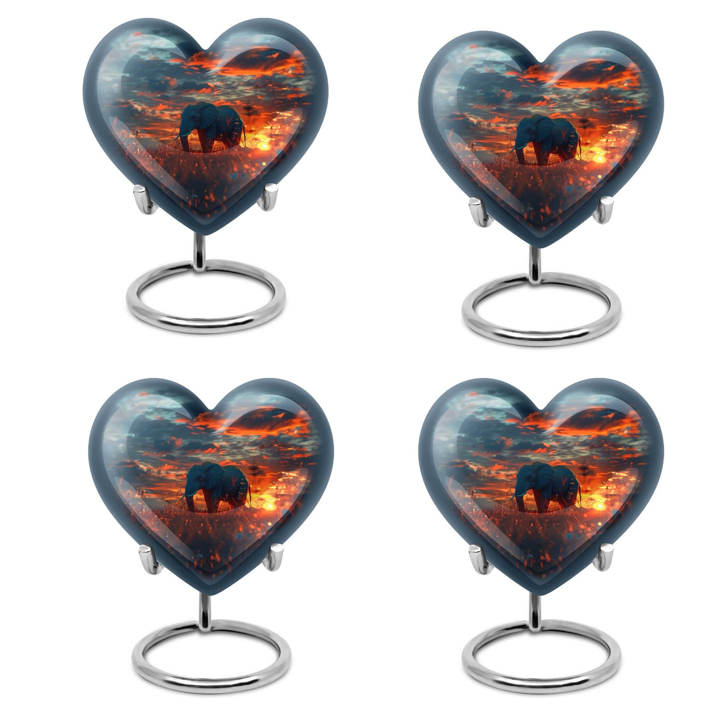 large aluminum heart urn