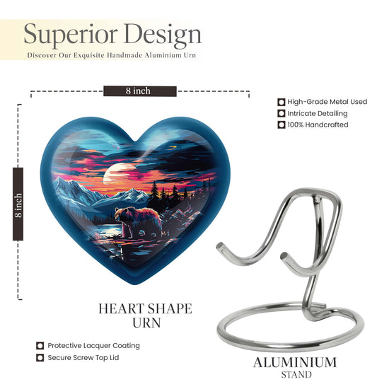 heart-shaped bear urn