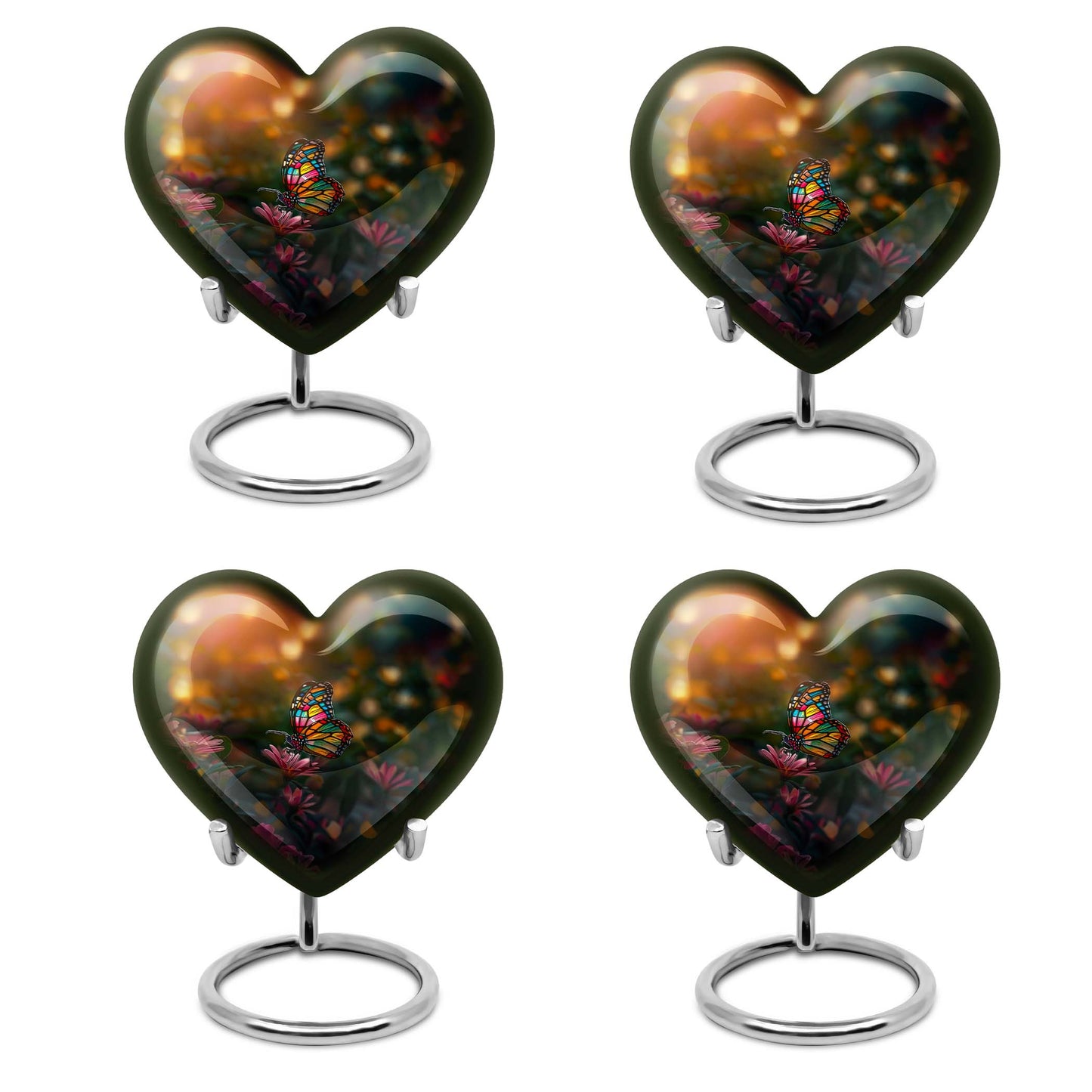 butterfly themed heart shaped