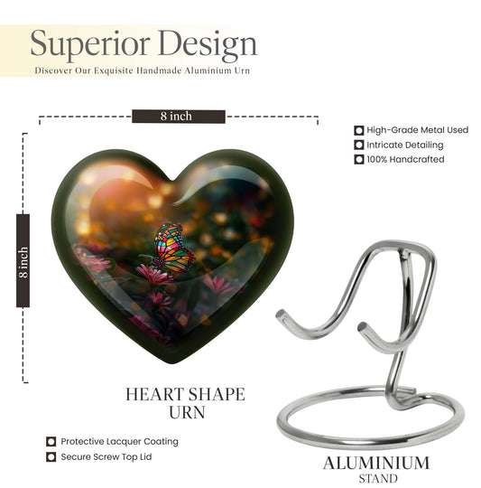 butterfly themed heart shaped