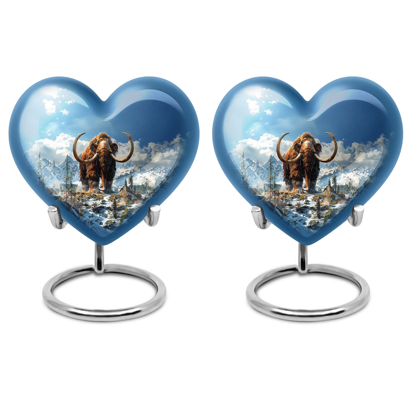 Heart-shaped 10-inch mammoth urn featuring