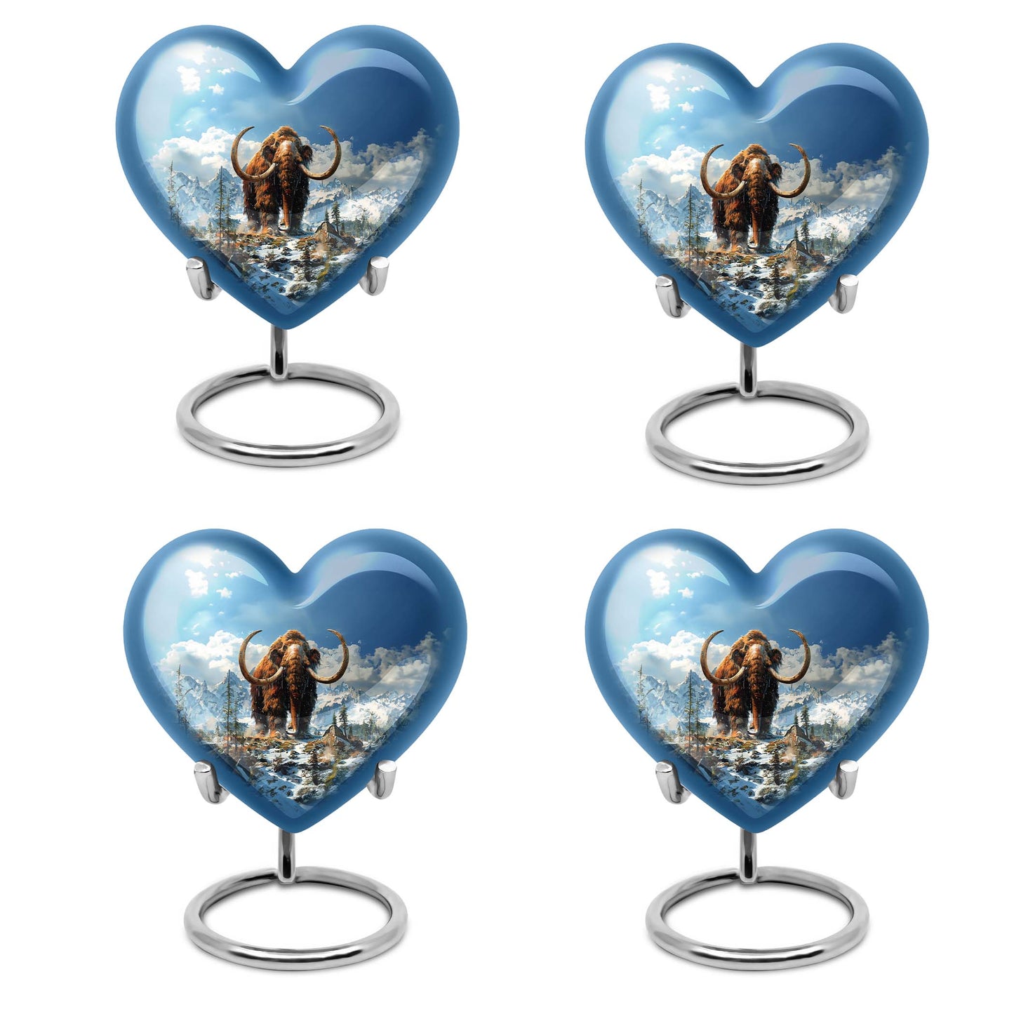 Heart-shaped 10-inch mammoth urn featuring