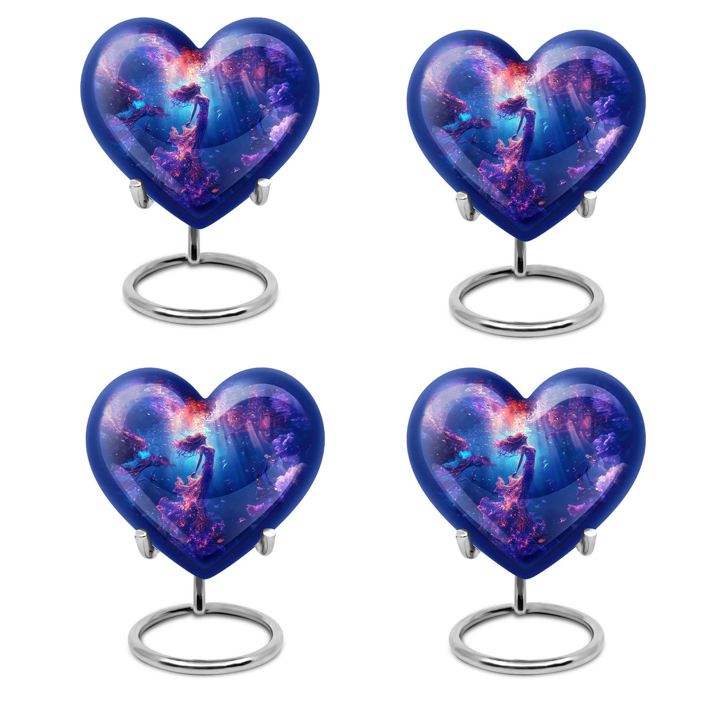 mermaid heart urn for women