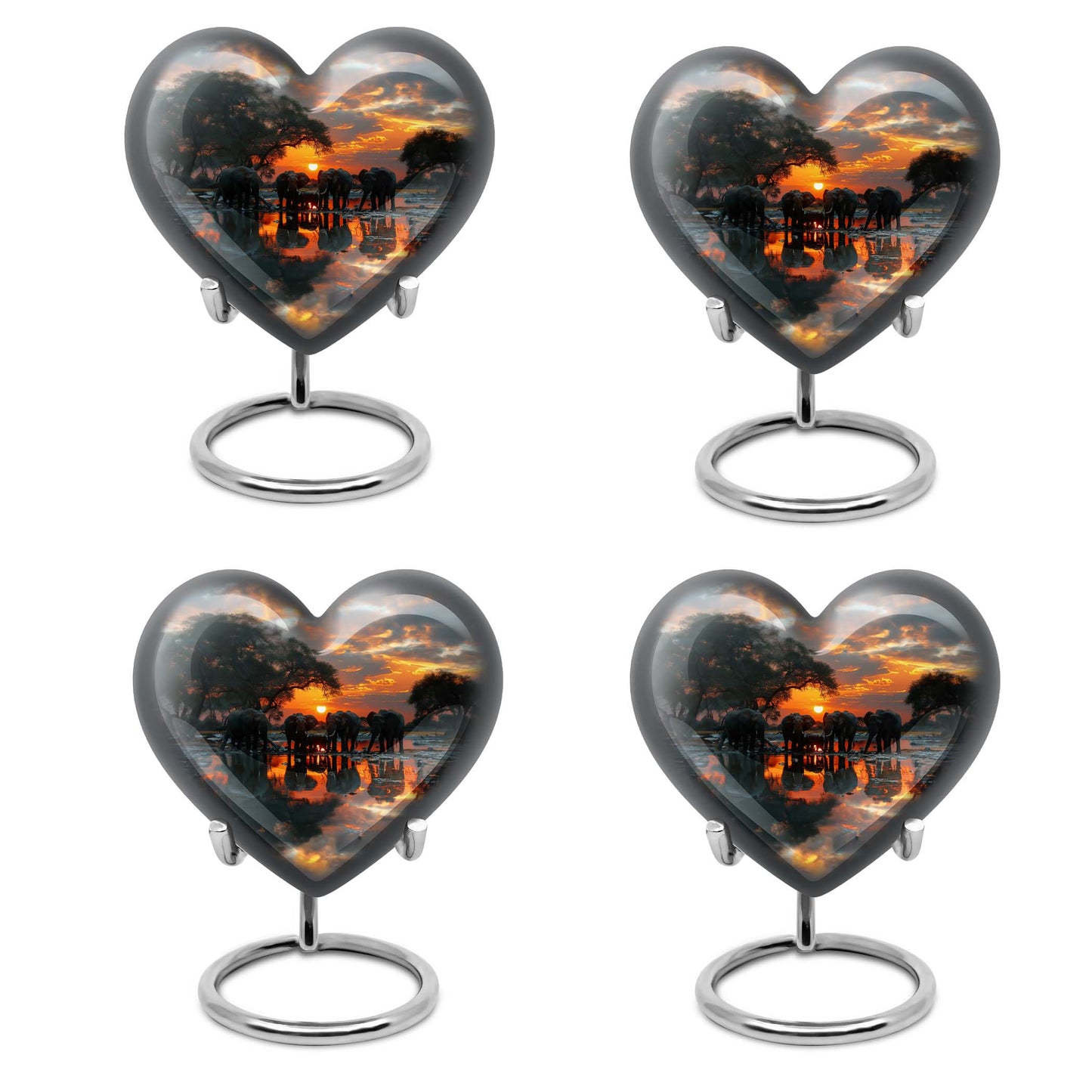 Aluminium heart-themed Elephant Urn