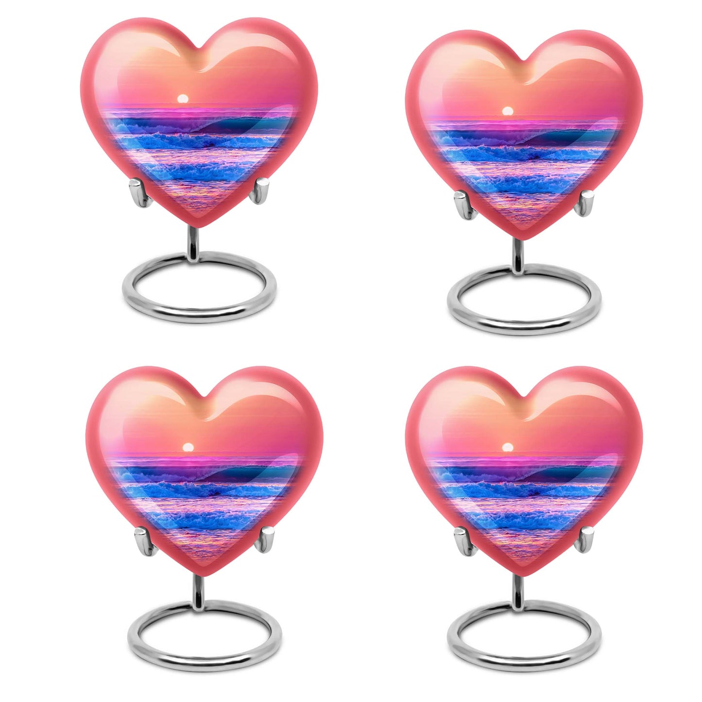 10-inch ocean waves heart urn for adult memorial,