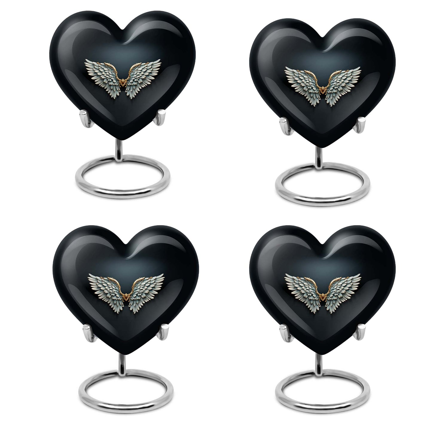 10-inch wings blue heart urn for ashes with butterfly theme,