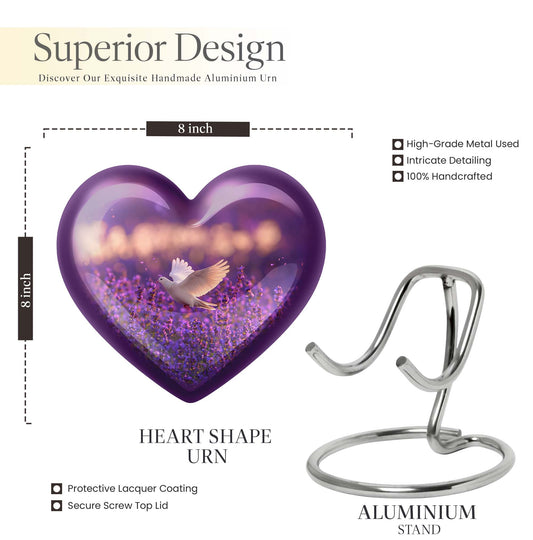 heart-shaped memorial urn