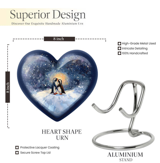 Heart Urn in butterfly theme