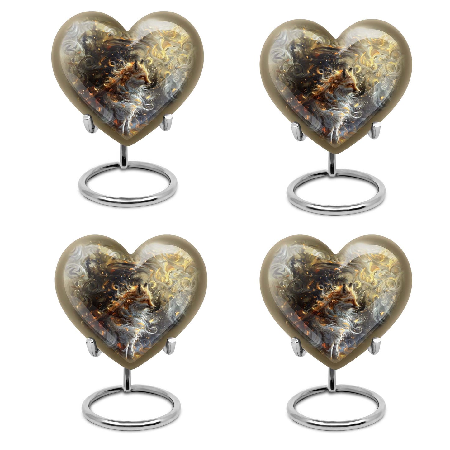 heart-shaped fox urn