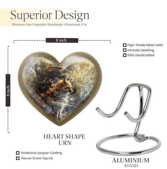 heart-shaped fox urn