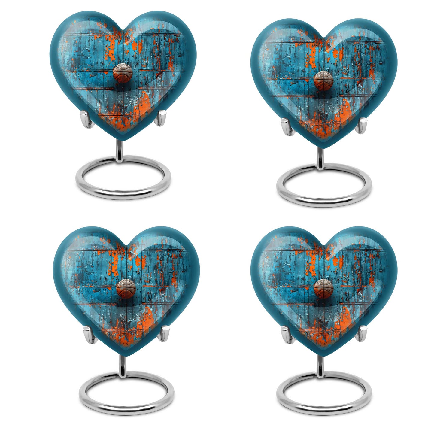 Heart-shaped 10-inch basketball urn