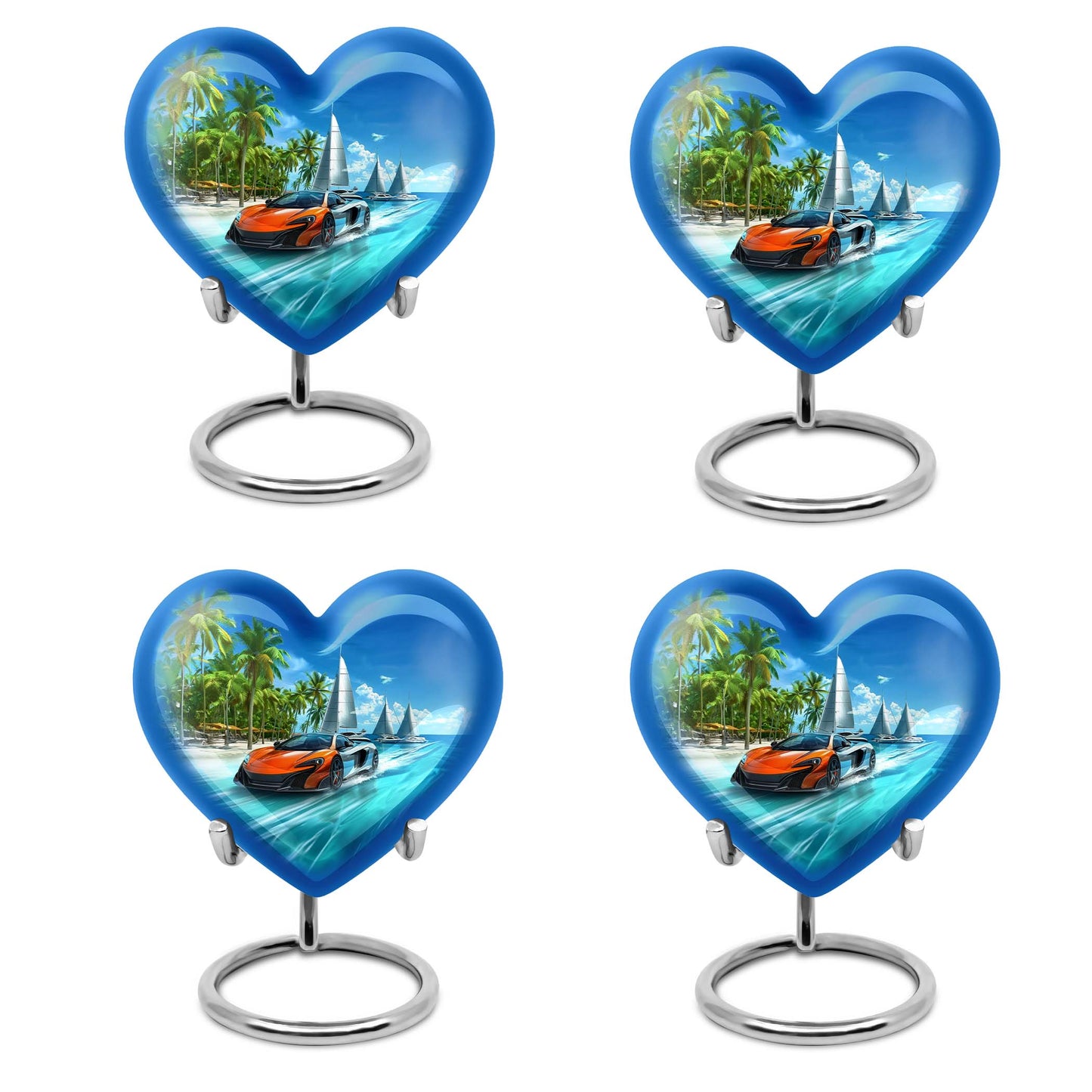 heart-shaped car urn