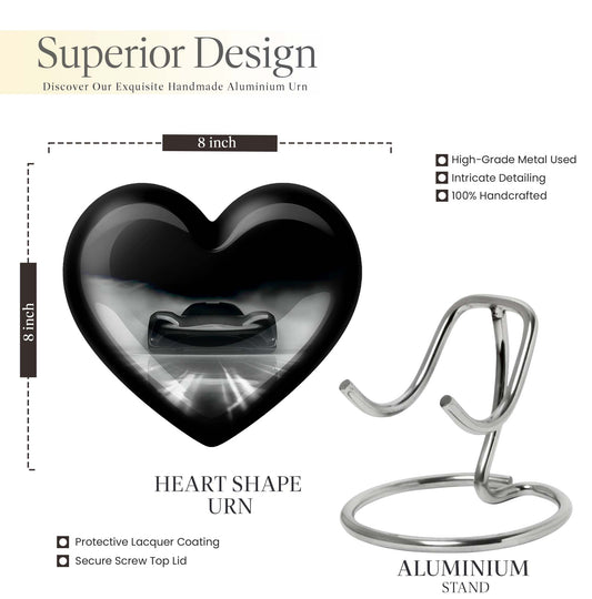 heart-shaped car urn