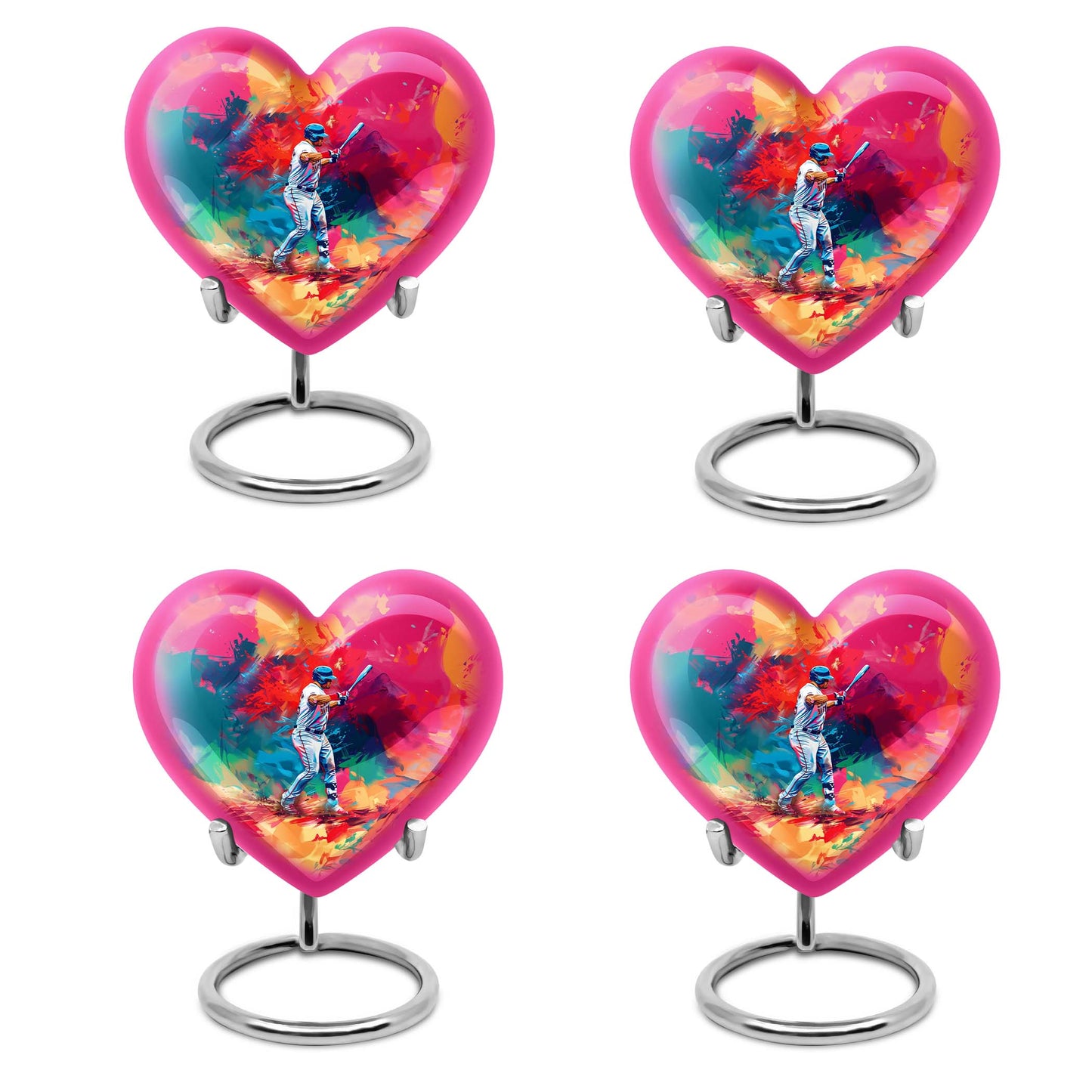 heart-shaped baseball urn