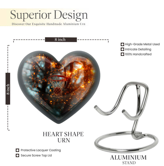 heart-shaped basketball urn