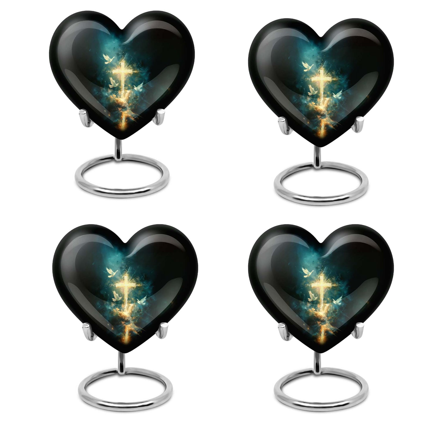 heart Urn featuring Aurora Borealis