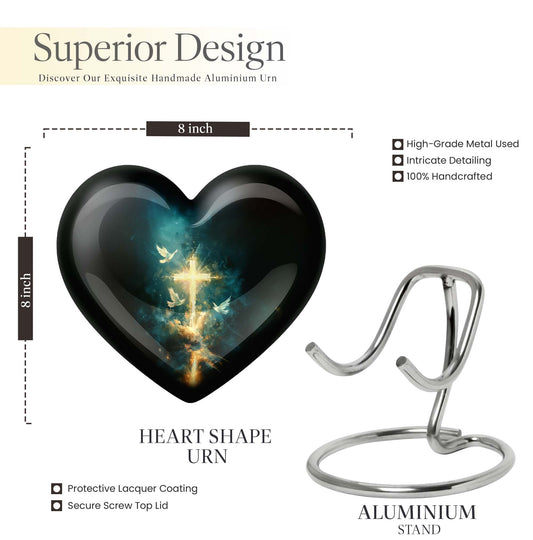 heart Urn featuring Aurora Borealis