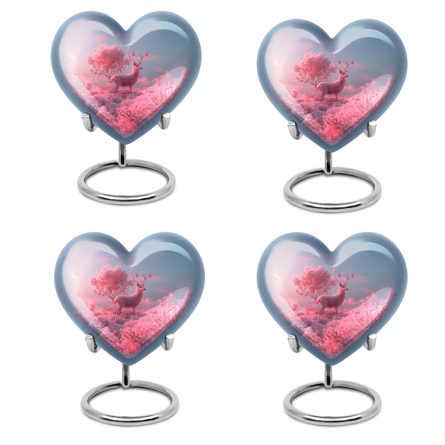 Elegant 10-inch heart-shaped deer urn for adult