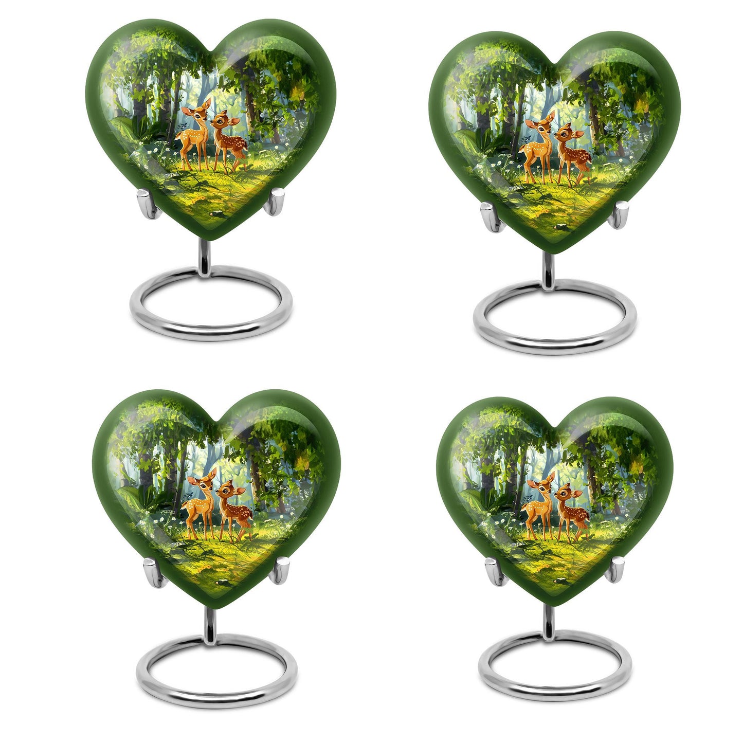 Deer Themed Heart Memorial Urn