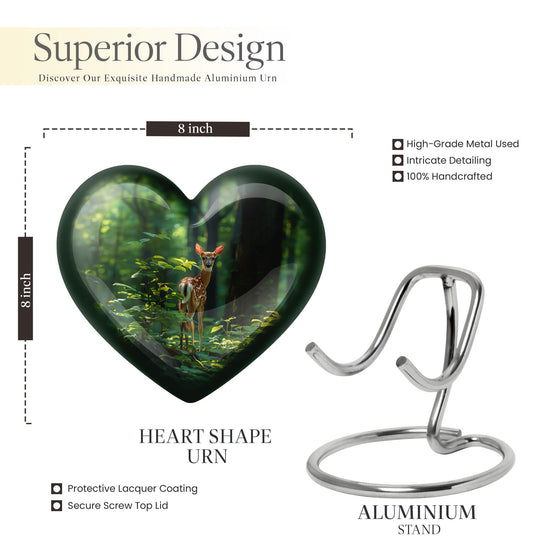 heart-shaped deer urn