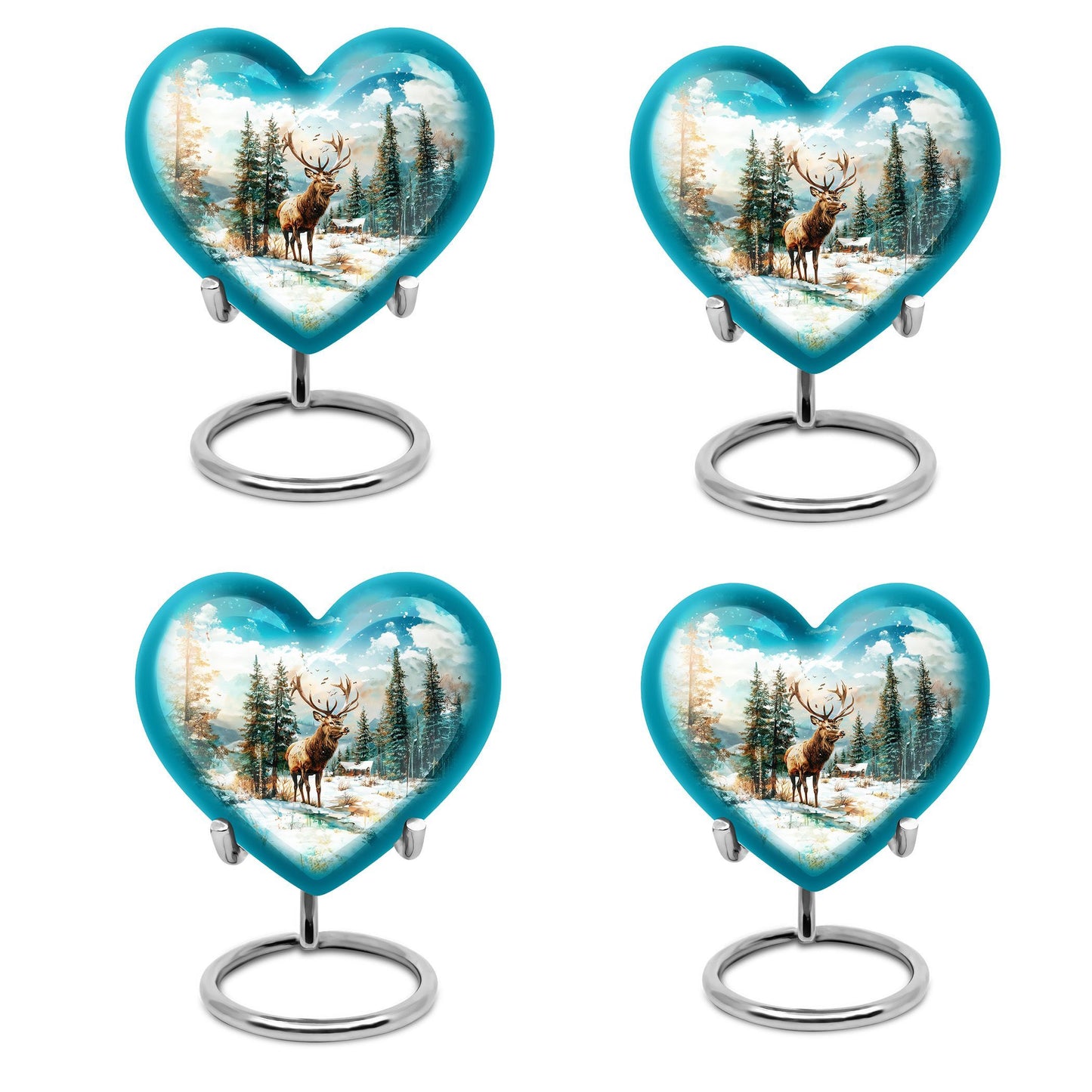 10-inch heart-shaped Deer Urn for ashes