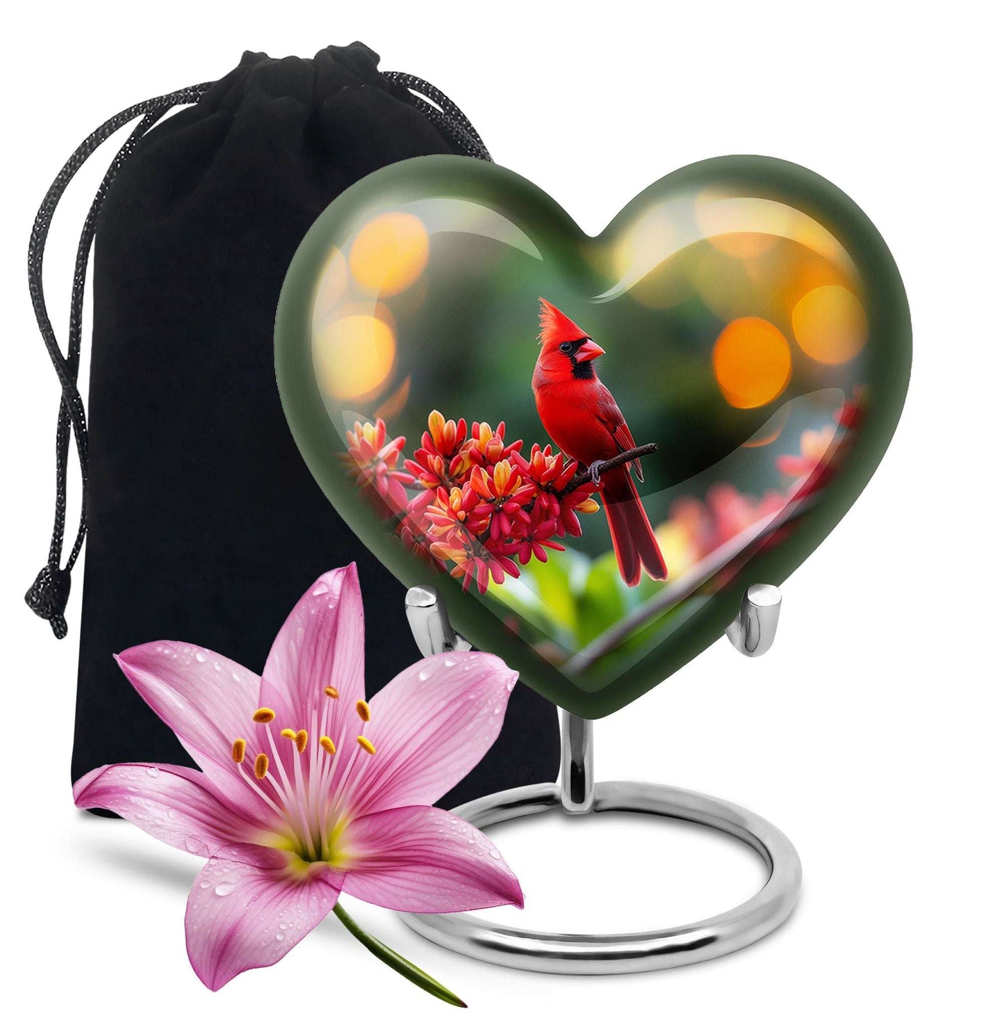 Cardinal Cremation Urn for Adult Ashes - 10 Inch Cremation Keepsake Urn