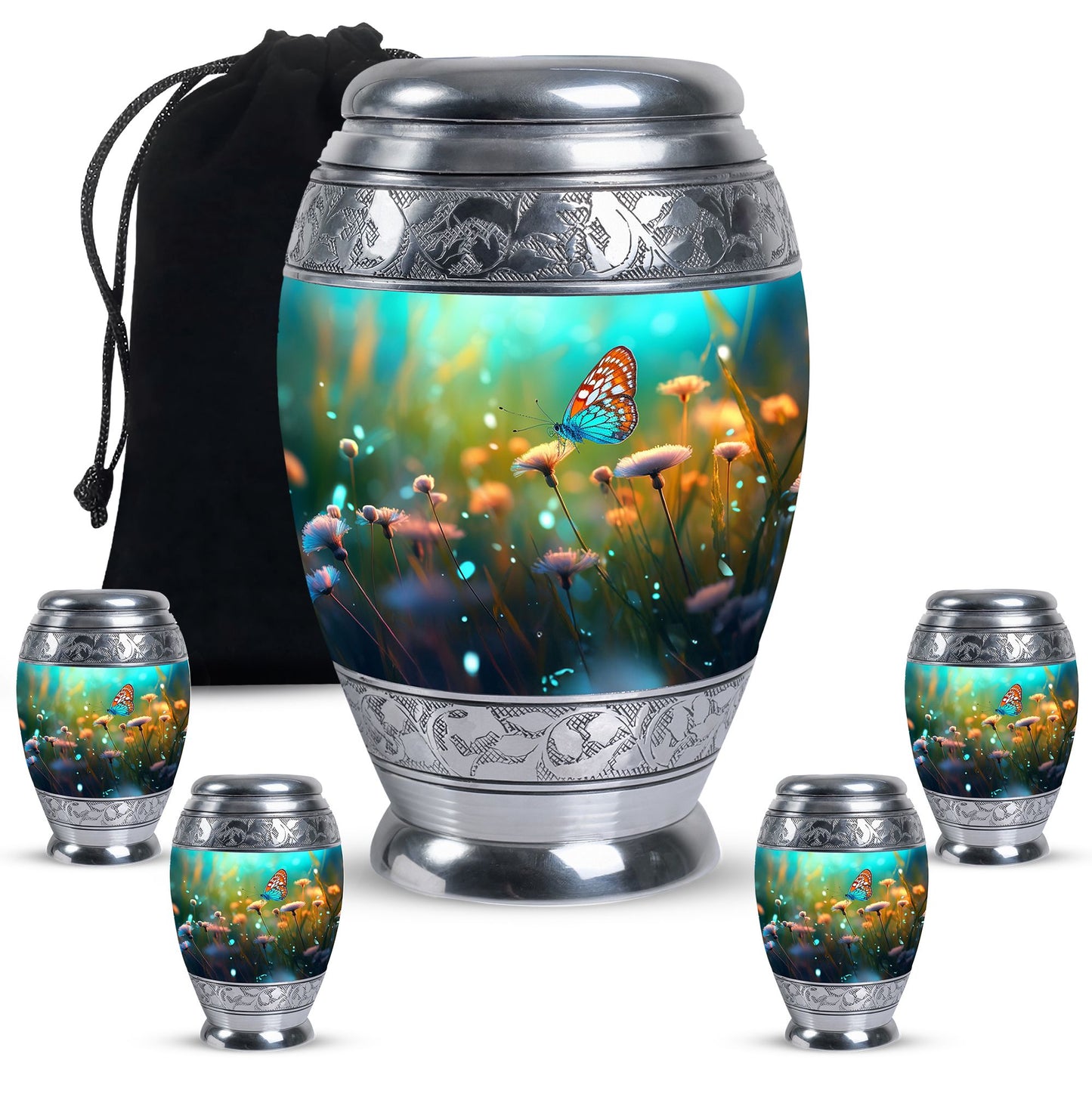 Personalized Butterfly Cremation Urn for Women - 10-inch, 200 cu in - Yatskia